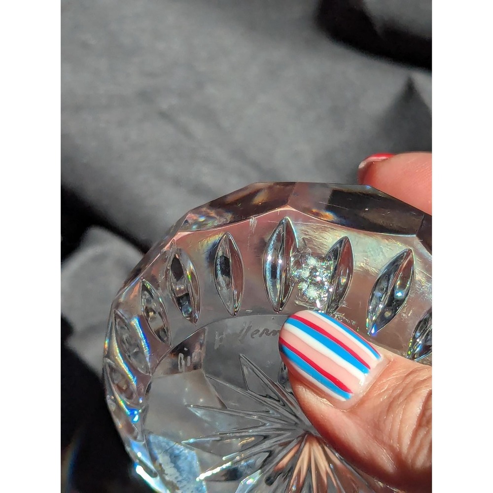 Vintage Waterford Crystal Paperweight, Starburst Cut Glass, Signed 1991 - Picture 15 of 17